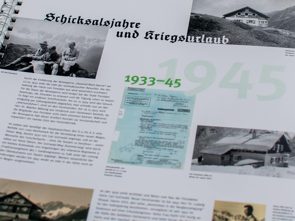 Ausstellungstafel der Ausstellung für die Potsdamer Hütte